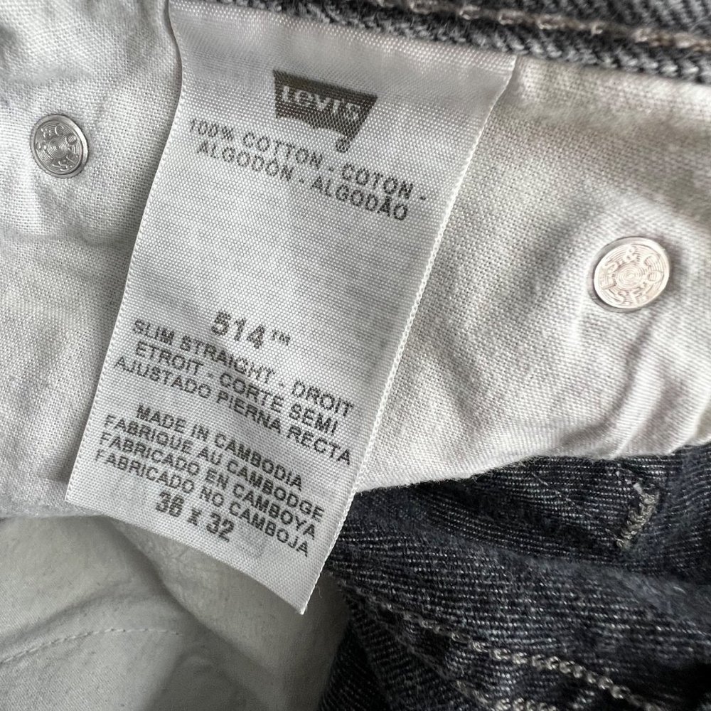 Levi's Charcoal Slim Straight Men's Jeans - Picture 8 of 8